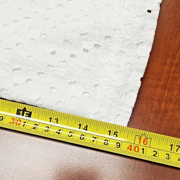 Burberry London Eyelet/Broderie Pleat Pintuck Short Sleeve Crewneck Blouse White - Picture 12 of 13